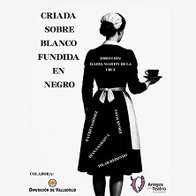 Criada sobre blanco fundida en negro